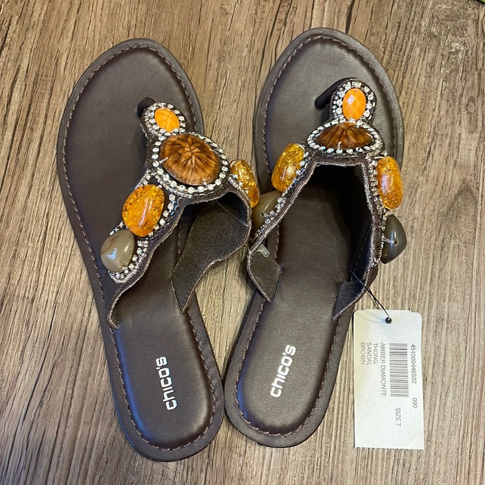 Chico’s Thong Sandal Brown Size 7